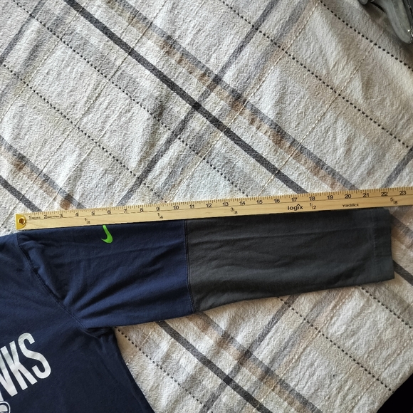 NFL/Nike Seattle Seahawks Long Sleeve Tshirt Navy/Gray Size M Team Pride Sporty - Picture 7 of 8